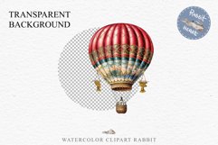 Victorian Hot Balloon Vintage Watercolor Clipart PNG Nursery Art Yellow  Transparent Print for invitation t-shirt designs sublimation kids printable digital watercolor Victorian Hot Balloon Vintage png clipart, yellow, red, blue  jpeg sublimation clip art