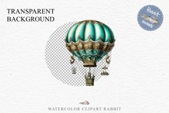 Victorian Hot Balloon Vintage Watercolor Clipart PNG Nursery Art Yellow  Transparent Print for invitation t-shirt designs sublimation kids printable digital watercolor Victorian Hot Balloon Vintage png clipart, yellow, red, blue  jpeg sublimation clip art