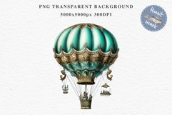 Victorian Hot Balloon Vintage Watercolor Clipart PNG Nursery Art Yellow  Transparent Print for invitation t-shirt designs sublimation kids printable digital watercolor Victorian Hot Balloon Vintage png clipart, yellow, red, blue  jpeg sublimation clip art