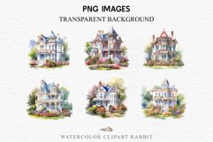 Victorian House Farm Landscape Field Watercolor Clipart PNG  Transparent Print for invitation t-shirt designs sublimation kids printable digital