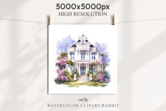 Victorian House Farm Landscape Field Watercolor Clipart PNG  Transparent Print for invitation t-shirt designs sublimation kids printable digital