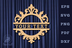 Victorian Lasercut Split Monogram SVG Product Image 1