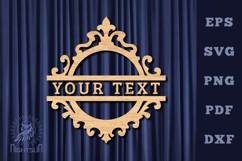 Victorian Lasercut Split Monogram SVG Product Image 1