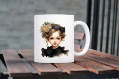Victorian Little Girl Watercolor Sublimation clipart Product Image 5