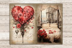 Victorian Valentines Day Junk Journal Page, Vintage Ephemera, GlamArtZhanna, Romantic Junk Journal Pages, Love Journal Cards, Junk Journal Paper Bundle, Victorian Images, Heart Picture Collage, Romantic Diary Pages, Junk Journal Supplies