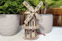 Victorian Windmill - Laser Cut File DIY project Product Image 6