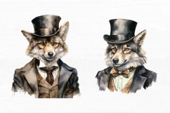 Victorian Wolf Watercolor Sublimation clipart Product Image 5