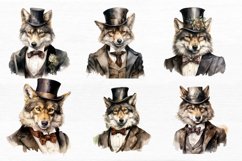 Victorian Wolf Watercolor Sublimation clipart Product Image 3