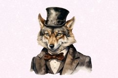 Victorian Wolf Watercolor Sublimation clipart Product Image 4