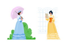 fashion victorian woman vector Product Image 1