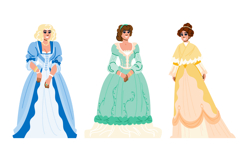 crinoline victorian woman outfit vector Product Image 1