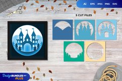 3D Papercut Magnificent Castle in The Forest SVG Design Product Image 1