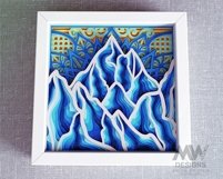 Shadow Box Mountains Mandala, 3d Svg layered Mountains Product Image 4