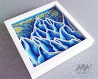 Shadow Box Mountains Mandala, 3d Svg layered Mountains Product Image 6