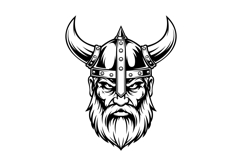 Viking warrior head logo. black and white style Product Image 1