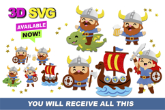 Viking Kawaii 3D SVG Product Image 1