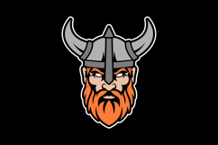 Viking helmet and bearded face on a black background. Product Image 1