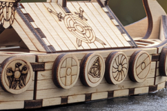 Viking Ship Laser Cut File, 3D SVG Model Plan for DIY Product Image 7