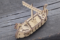 Viking Ship Laser Cut File, 3D SVG Model Plan for DIY Product Image 11