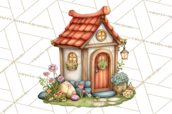 Whimsical Viking Village Clipart PNG, Nordic People Clip Art Product Image 2