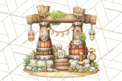 Whimsical Viking Village Clipart PNG, Nordic People Clip Art Product Image 3