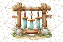 Whimsical Viking Village Clipart PNG, Nordic People Clip Art Product Image 4