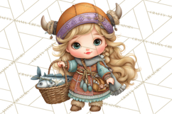 Whimsical Viking Village Clipart PNG, Nordic People Clip Art Product Image 3