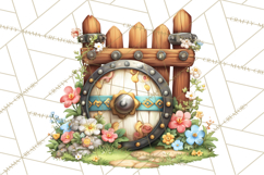 Whimsical Viking Village Clipart PNG, Nordic People Clip Art Product Image 2