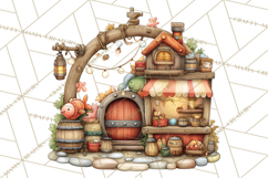 Whimsical Viking Village Clipart PNG, Nordic People Clip Art Product Image 4