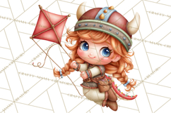 Whimsical Viking Village Clipart PNG, Nordic People Clip Art Product Image 2