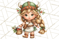 Whimsical Viking Village Clipart PNG, Nordic People Clip Art Product Image 3