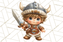 Whimsical Viking Village Clipart PNG, Nordic People Clip Art Product Image 4
