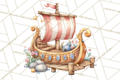 Whimsical Viking Village Clipart PNG, Nordic People Clip Art Product Image 5