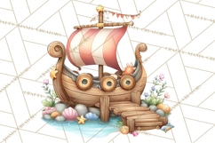 Whimsical Viking Village Clipart PNG, Nordic People Clip Art Product Image 3