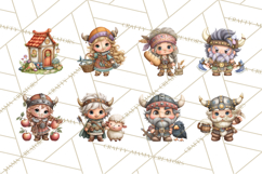 Whimsical Viking Village Clipart PNG, Nordic People Clip Art Product Image 2