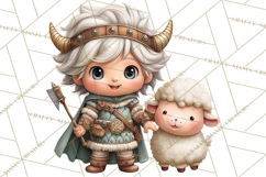 Whimsical Viking Village Clipart PNG, Nordic People Clip Art Product Image 3