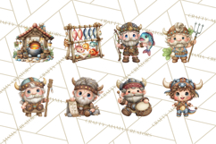 Whimsical Viking Village Clipart PNG, Nordic People Clip Art Product Image 6