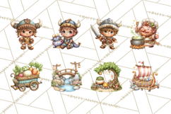 Whimsical Viking Village Clipart PNG, Nordic People Clip Art Product Image 7