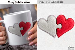 Felted Love Pink Heart Puzzle|Cute Valentines Day Mug Product Image 1