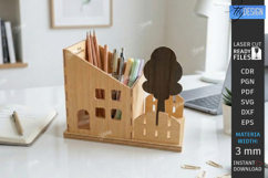 Village Desk Organizers Laser Cut Bundle | Office Decor SVG Product Image 3