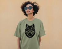 Wolf Linocut Sublimation Design - Black Silhouette PNG Product Image 3