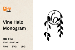 Vine Halo Monogram Product Image 1