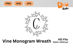 Vine Monogram Wreath Product Image 1
