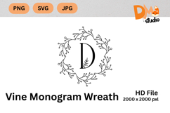 Vine Monogram Wreath Product Image 1