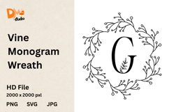 Vine Monogram Wreath Product Image 1