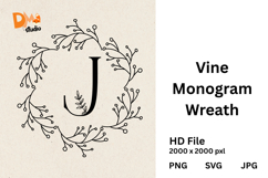 Vine Monogram Wreath Product Image 1