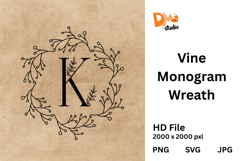 Vine Monogram Wreath Product Image 1