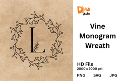 Vine Monogram Wreath Product Image 1