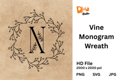 Vine Monogram Wreath Product Image 1