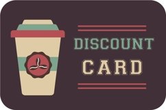 Vintage coffee discount loyalty card,coupon for cafe. Product Image 1